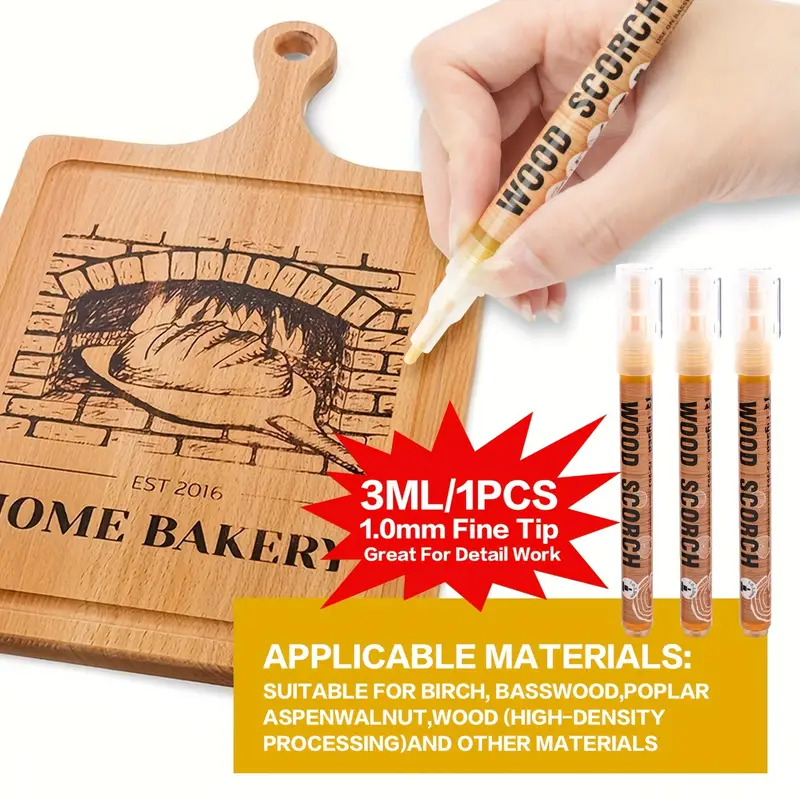 Scorch Chemical Pyrography Painting Pen Wood Burning Pen Scorch Marker Fine  Tip
