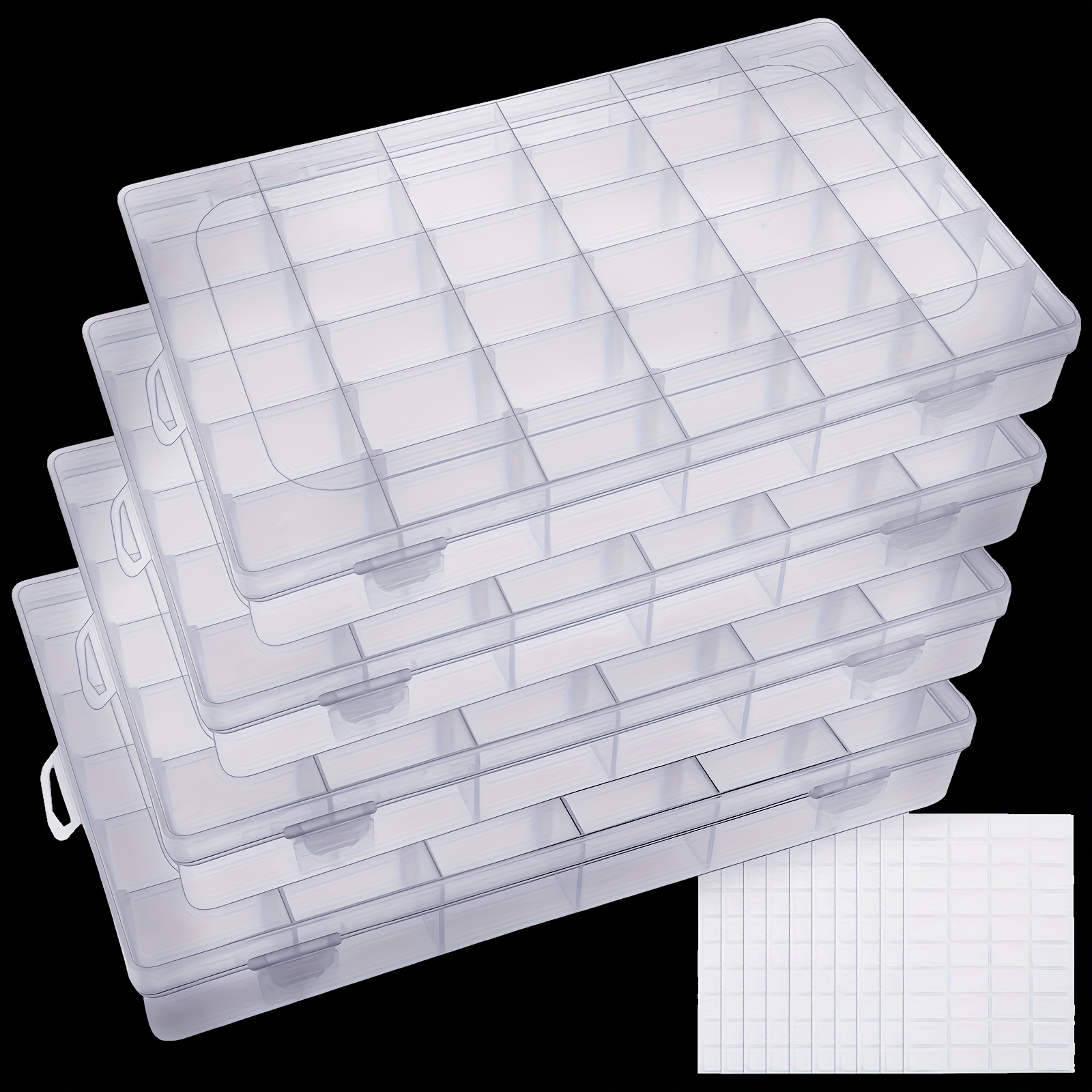  10 Grids Portable Plastic Organizer Container Storage Box,with  Adjustable Grid (2 pcs)