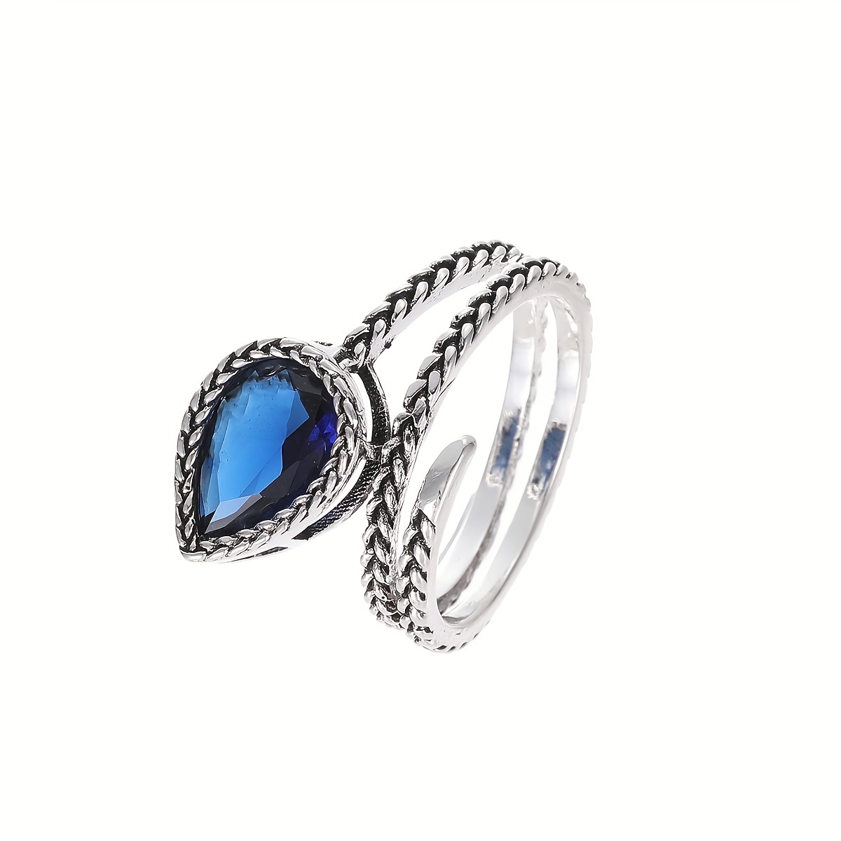 Blue Cubic Zirconia Ring