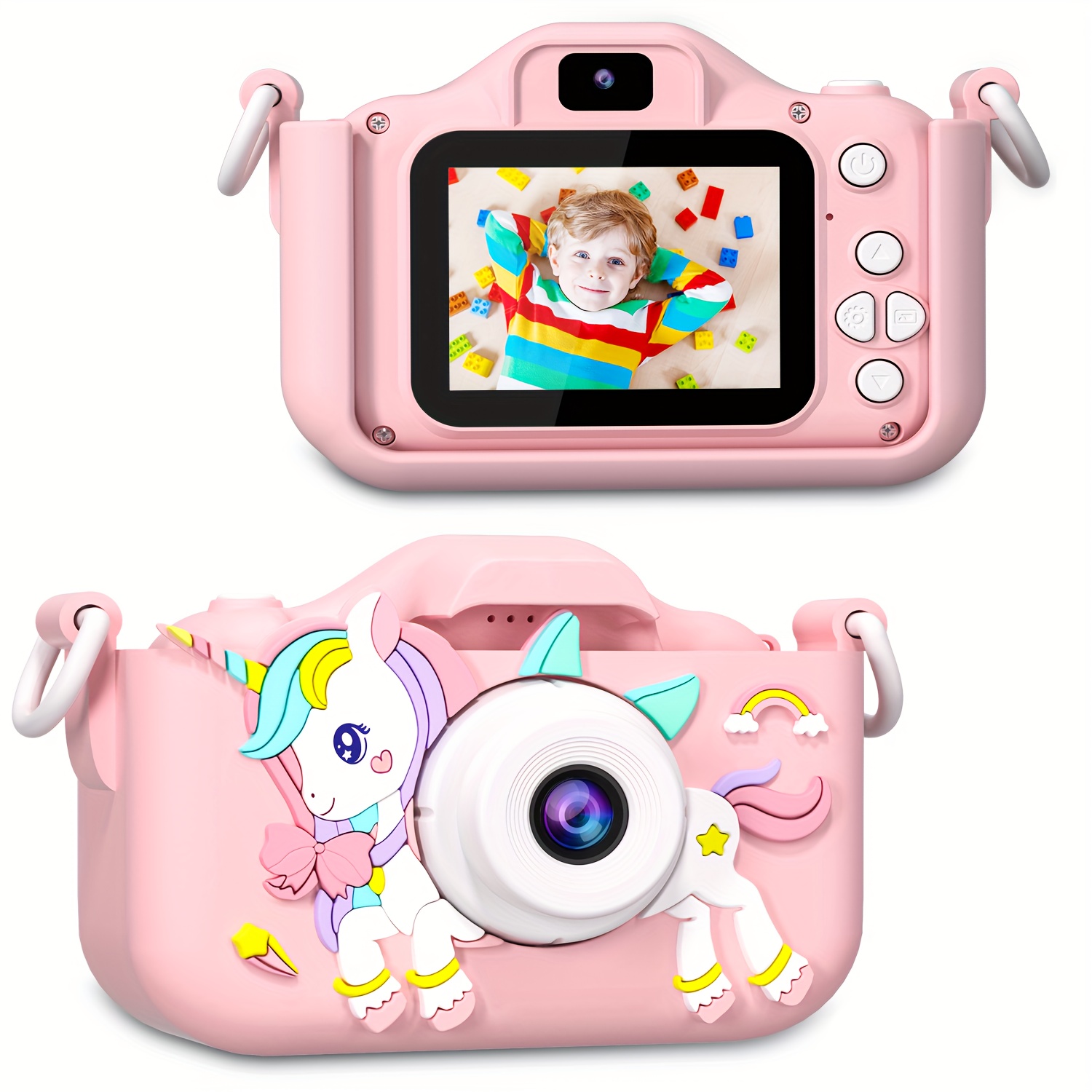 Cámara infantil de 1080P, cámara de unicornio para regalo de festival de  cumpleaños, cámara digital multifuncional para niños con pantalla de 2