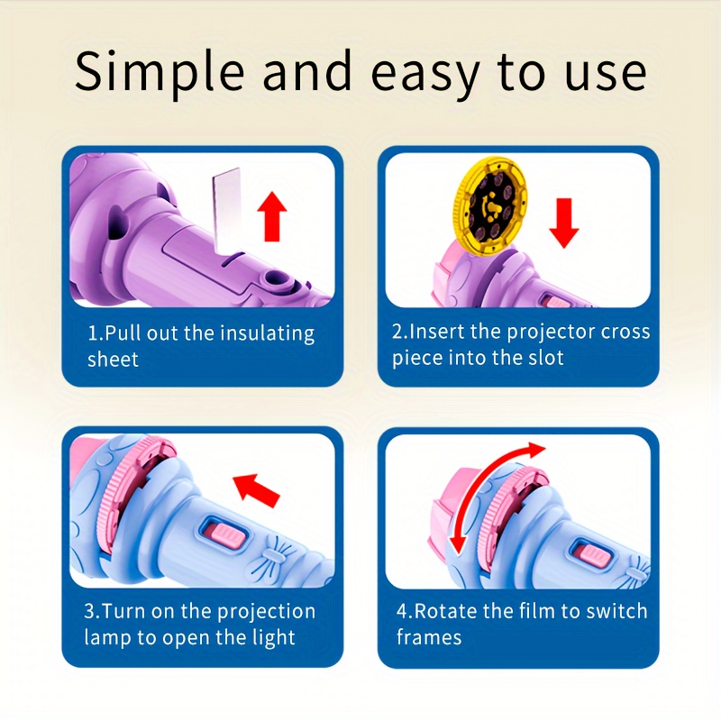 2 Projector Flashlights, 64 Patterns and 8 Projected Pictures, Vehicles, Dinosaurs, Animals, Ocean, Space and More, Bedtime Toys, Educational Toys