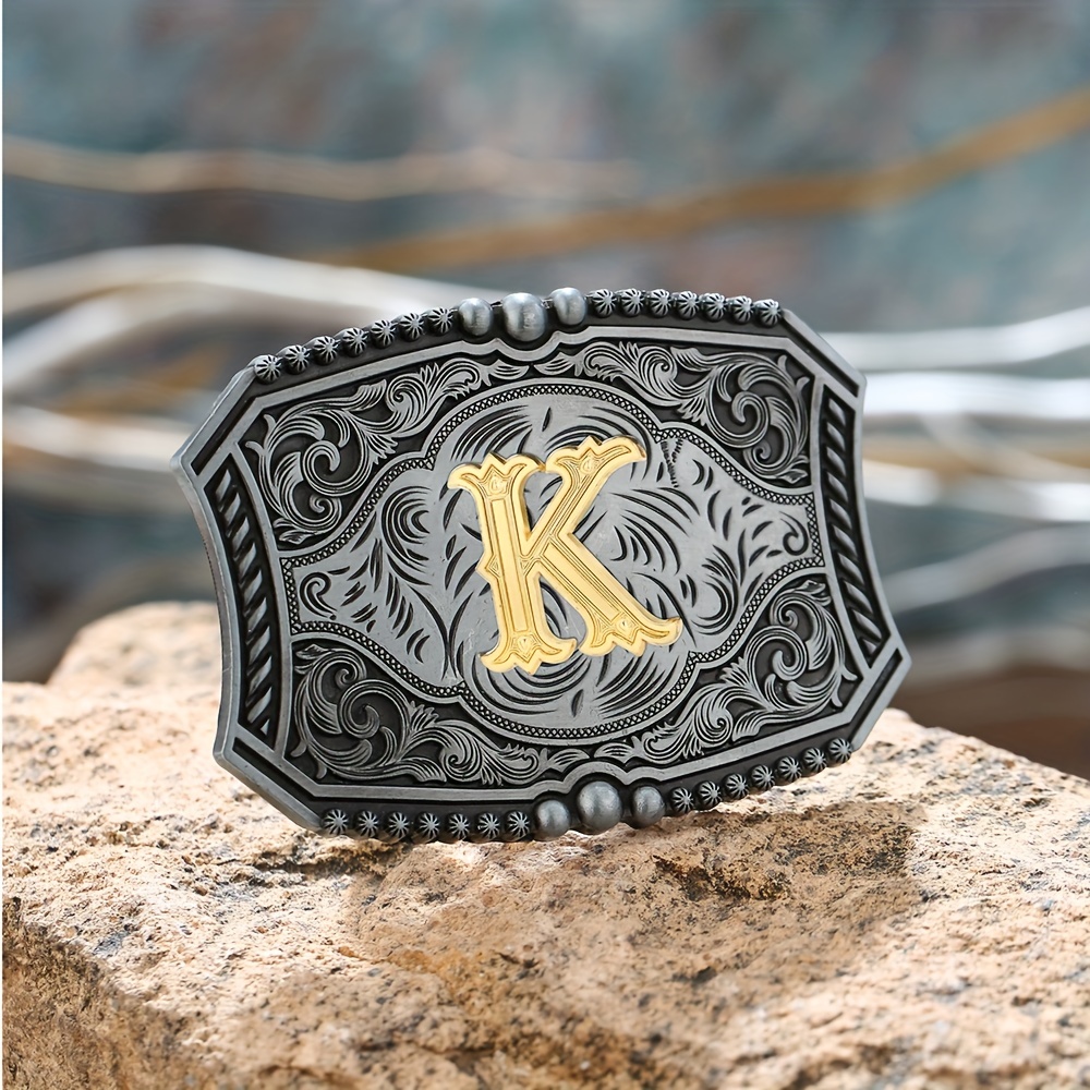 Mens initial store belt buckles