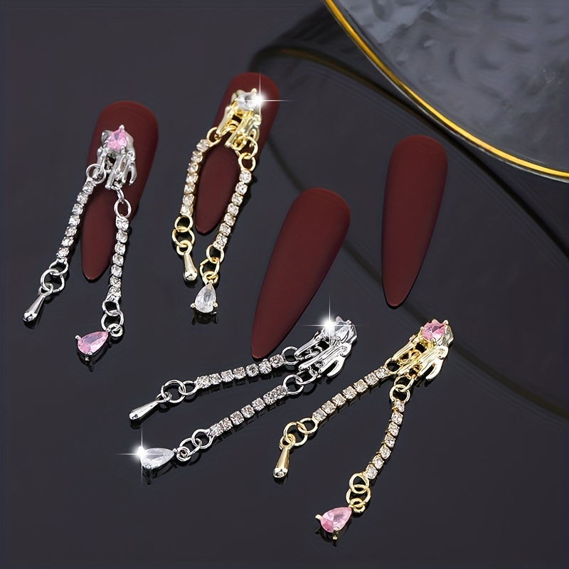 Nail Art Charms 3d Zircon Dangle Rhinestones Nail Charms - Temu