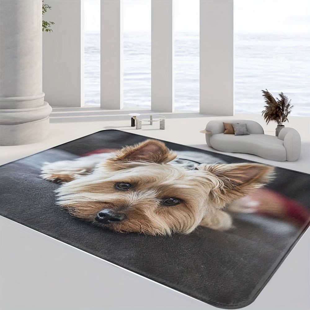 Cute Pet Dog Print Rectangle Bedroom Kitchen Anti-Slip Doormat Floor Mat  Entrance Mat Entry Rug