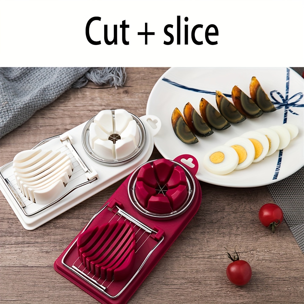 Multifunctional Egg Cutter Stainless Steel Egg Slicer Sectioner Cutter Mold  Flower-Shape Luncheon Meat Cutter Kitchen Gadgets