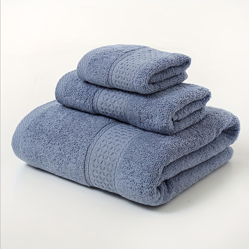 Bath Towel Washcloth Cotton Towel Set, Solid Color Soft Absorbent Towels,  Multipurpose Use For Hotel, Bathroom, Shower, Spa, Sauna, Multi Color  Options - Temu