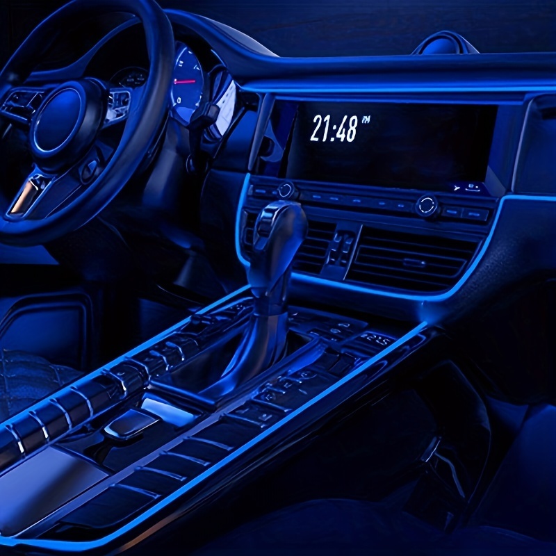 Éclairage IntéRieur De Voiture,5m Bande Lumineuse à LED de Voiture,5v Bande LED  Intérieur Auto,Adaptée à toutes les lumières ambiantes de modèle de voiture( bleu) 