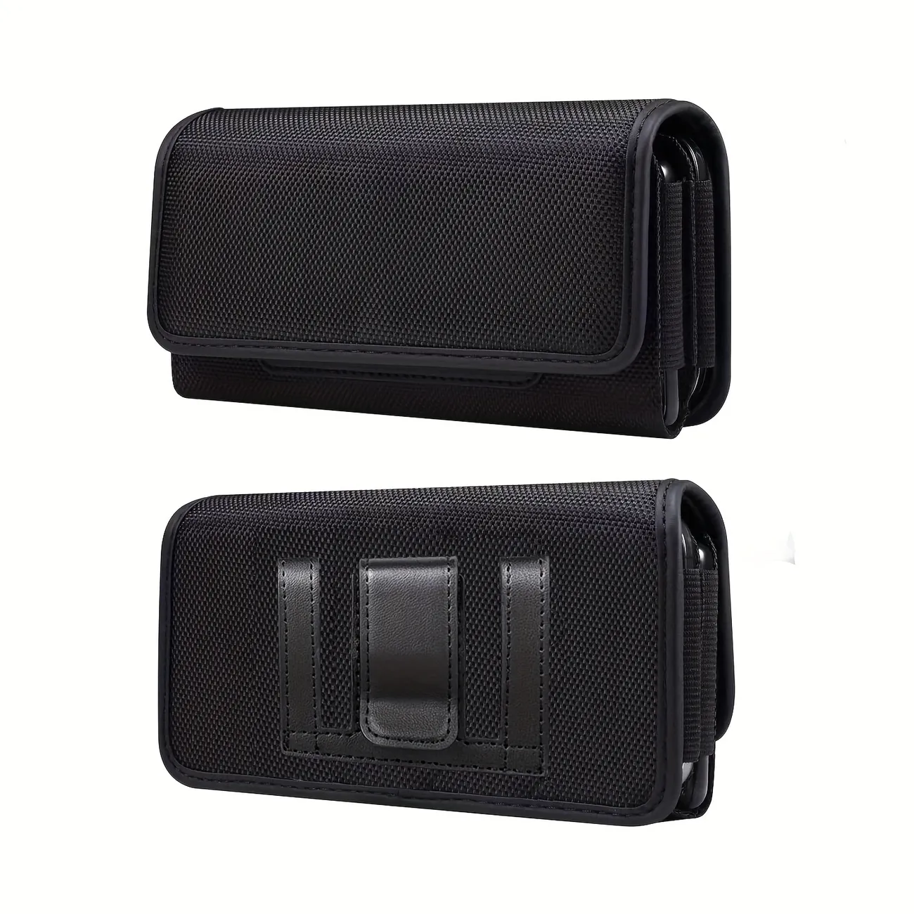 Horizontal Dual Phone Holster Pouch Case for Two Phones, Nylon