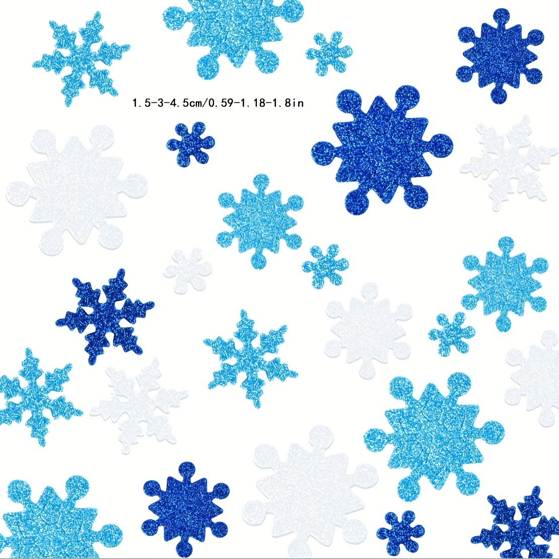 500 Pcs Foam Snowflake Stickers Glitter Foam Stickers Self