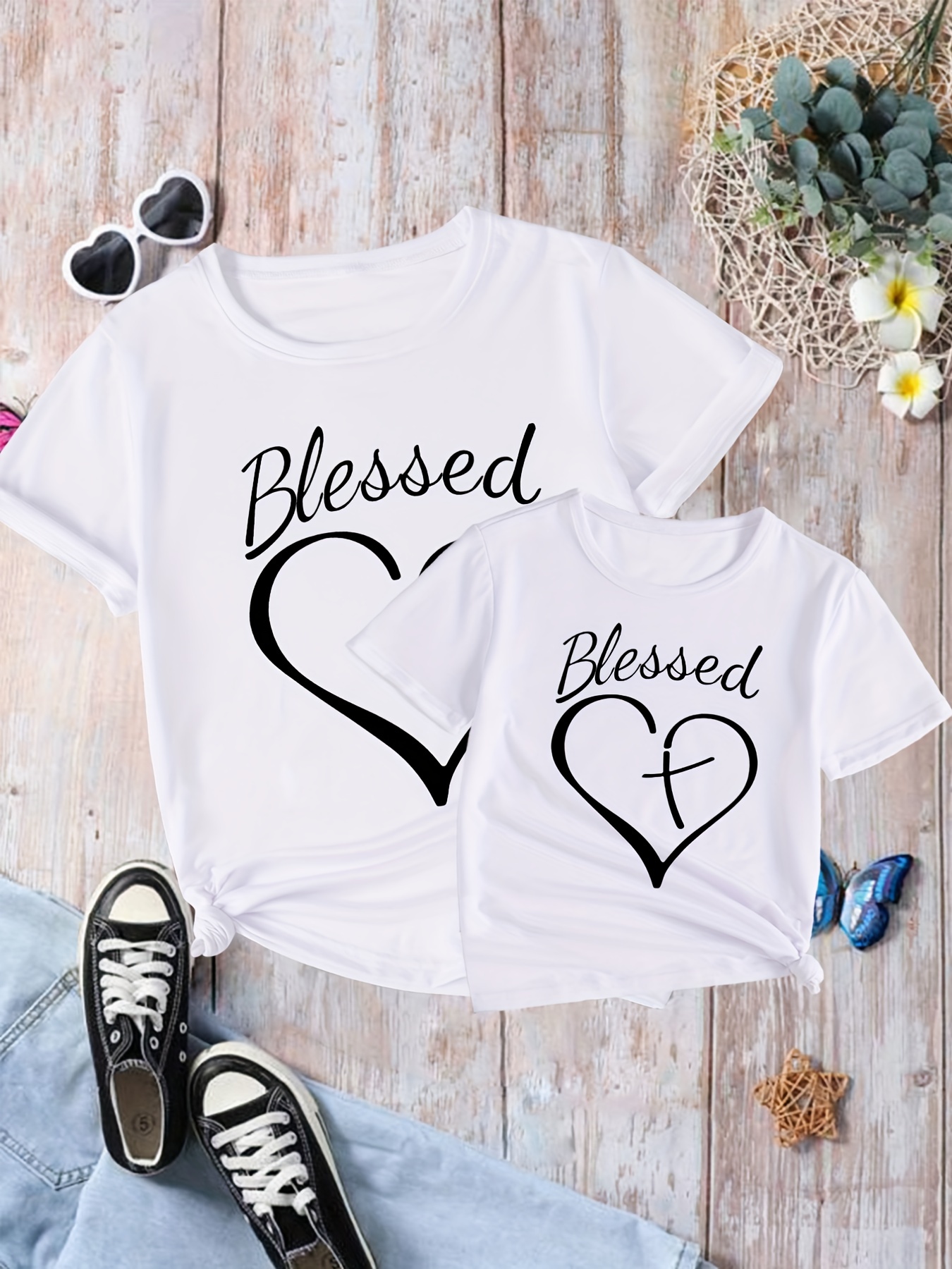 Blessed Letter Print Casual Two piece Set Crew Neck Long - Temu