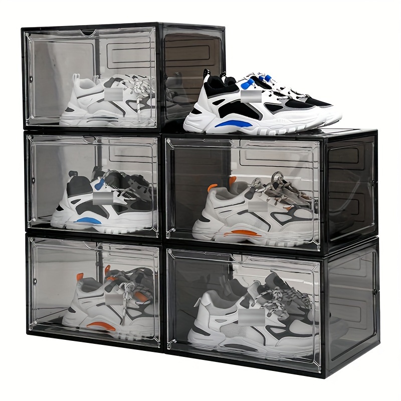 Cajas de zapatos transparentes, apilables, resistentes 6 unidades