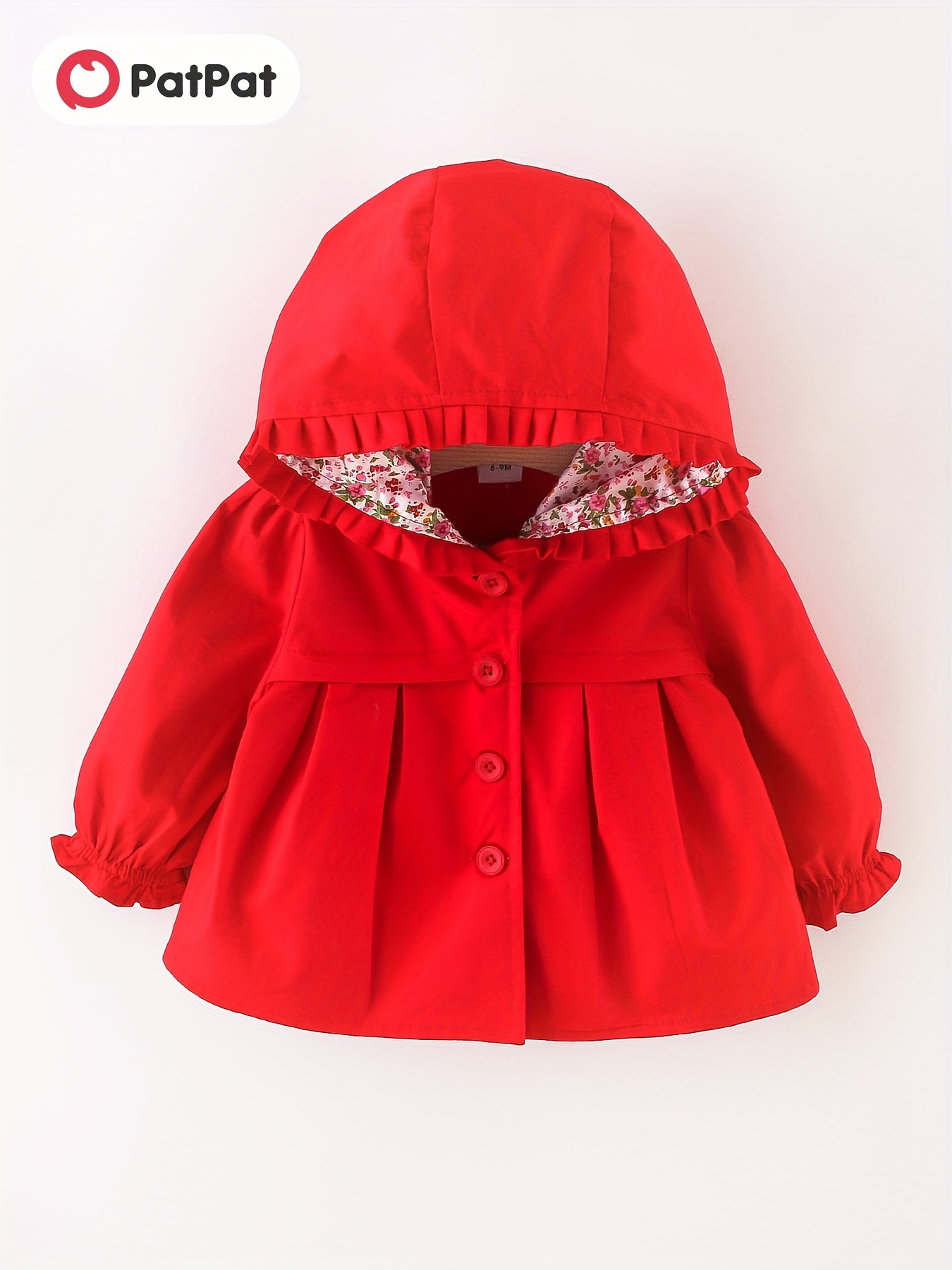 Solid Fleece-lining Long-sleeve Baby Coat