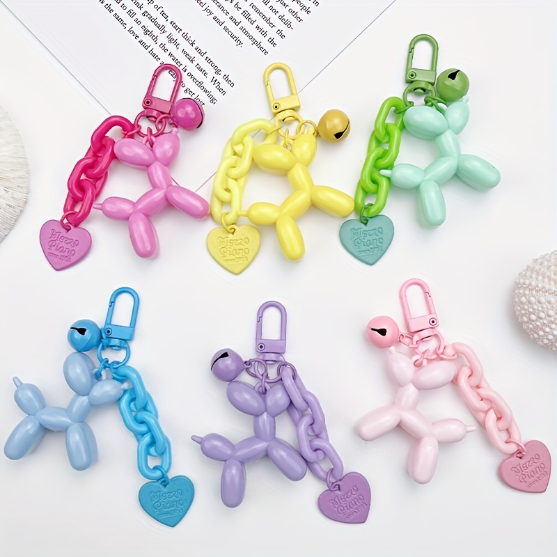 1pc Ladies' Purple Crystal Bull Terrier Keychain Cute Dog Toy Bag
