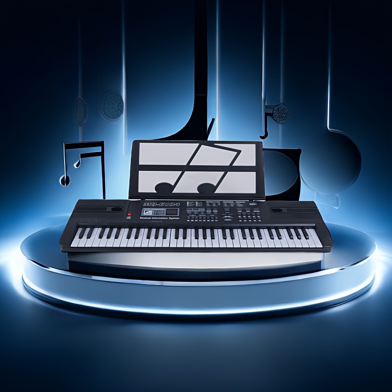 mq-6150) teclado de piano eléctrico multifuncional 61 teclas