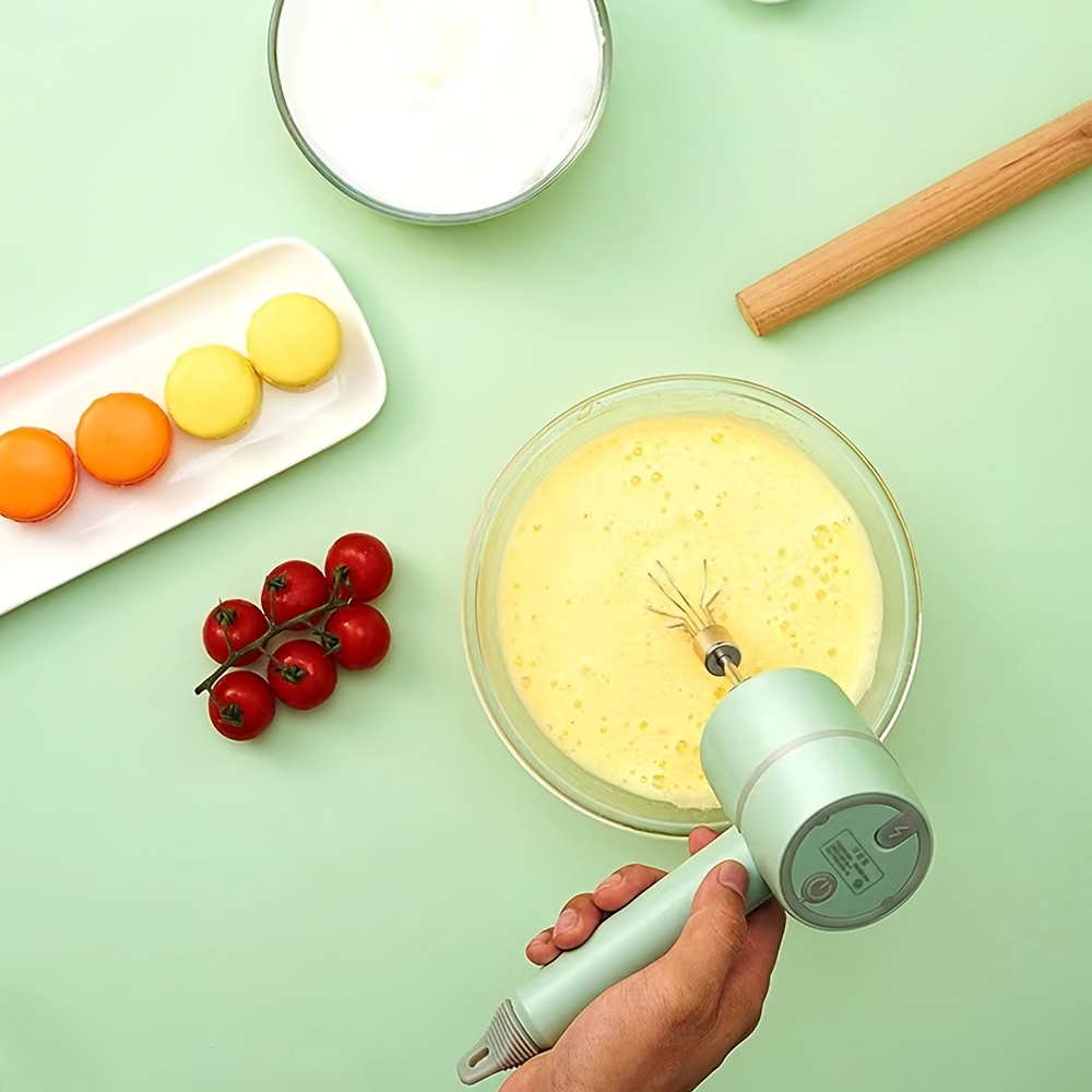 Handheld Electric Egg beaterCordless Baking Cream Whisk, 3-in-1 Hand Mixer for Home Kitchen Baking, Green