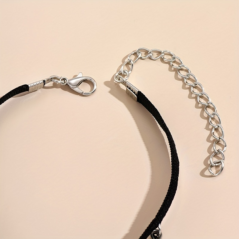 Water Drop Shape Faux Crystal Pendant Anklet, Gothic Style