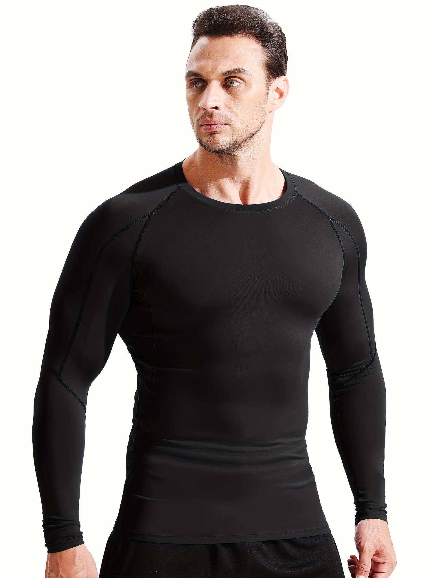  Black Compression Shirts For Men Athletic Long