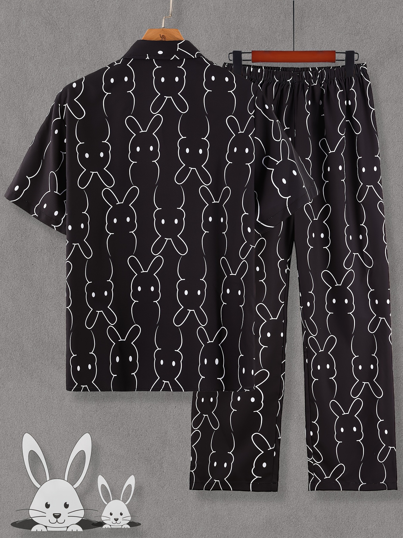 Pajamas Rabbit Pattern Lapel Temu United Kingdom