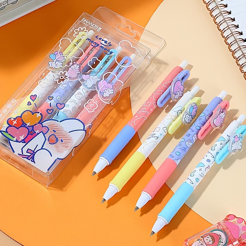 Cute Rabbit Girl Press Gel Pen Black Refill - Temu