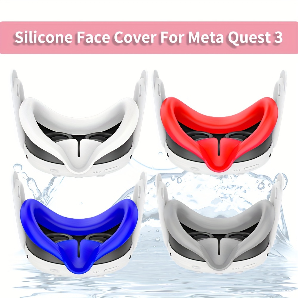 For Meta Quest 3 Silicone VR Face Mask Lightproof VR Facial Interface  Sweatproof Mask Face Pad Washable Replacement Accessories - AliExpress