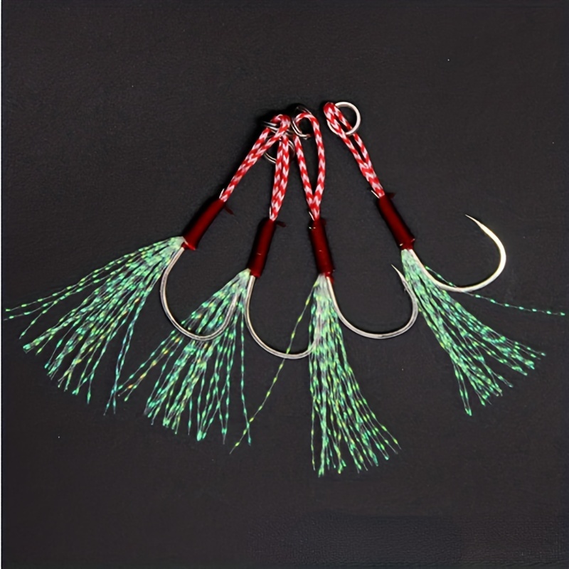 10pcs/Lot High Carbon Steel Fishing Lures - Slow Jigging Cast Jigs With  Barbed Single Hooks & Feather Threads