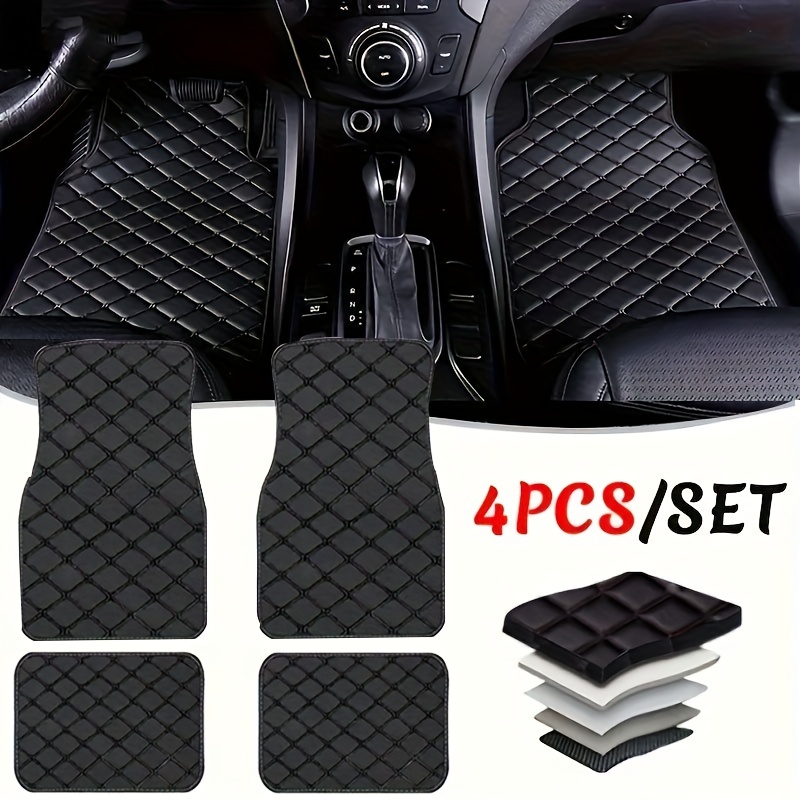 4pcs Universal Leather Car Floor Mat Car-styling Interior