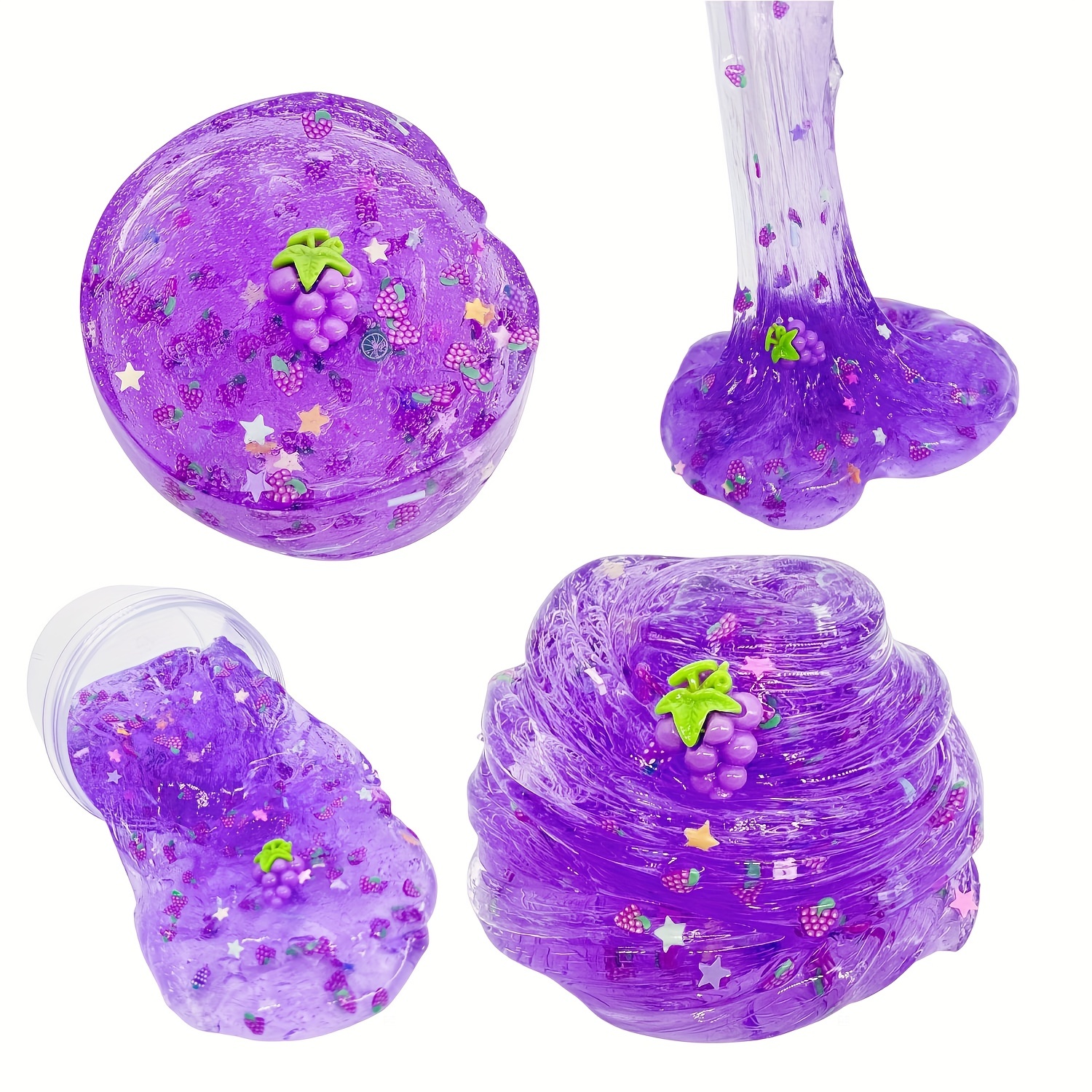 Cuoff Toy DIY Slime Supplies Fruit Slime Aromatherapy Pressure Children Slime Toy(70ml), Size: One size, Purple