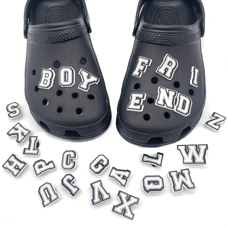 Alphabet A-Z Letters Glow in the Dark Shoe Charms Garden Croc Accessories  Decoration Fit Kids Adults