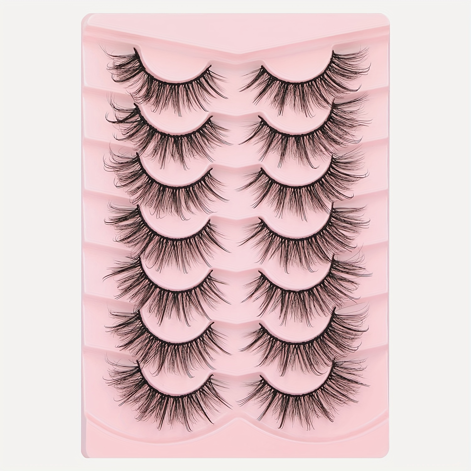 False Eyelashes Fluffy Faux Mink Lashes Wispy Fairy Cat Eye - Temu