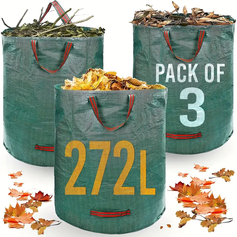 Heavy Duty Garden Garbage Bag, 272 Litre 72 Gallon Gardening Leaf Bag With  Handle, Green Garbage Bag, Reusable And Durable Garden Leaf Bag, Yard Waste  Bags, Cleaning Supplies, Cleaning Tool, Back To