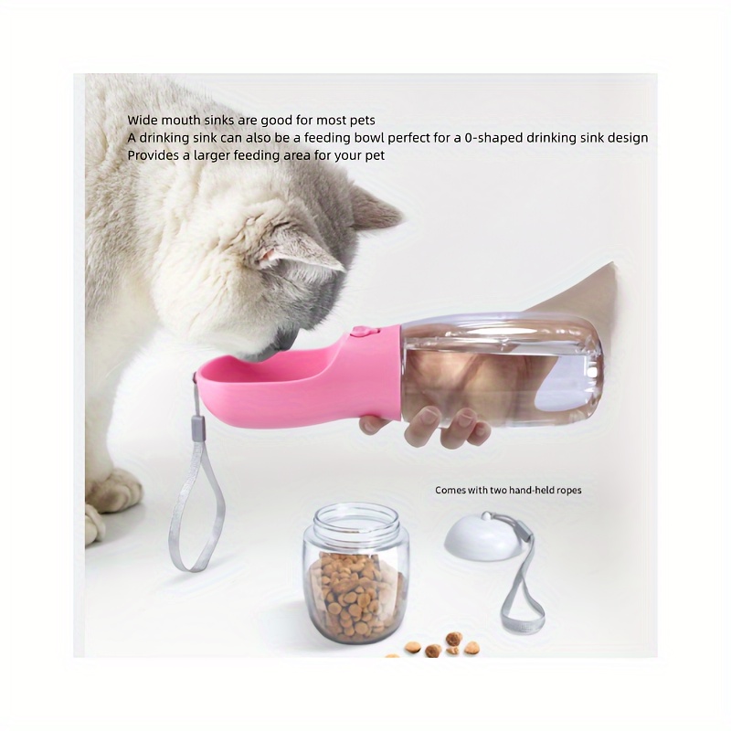 Portable Dog Water Bottle, 4-in-1 Dog Water Dispenser with Food