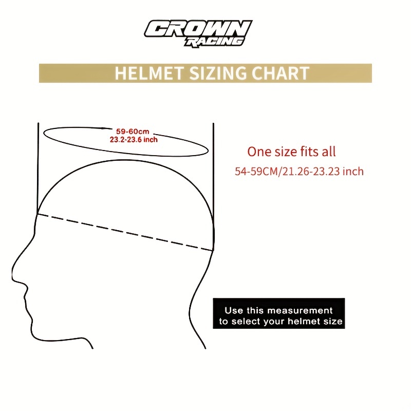 Crown Racing Uomo Donna Taglia Unica Adatta A Casco Moto Elettrica Caschi  Moto Nero Opaco Integrale 4/3 Moto Caschi, Non Perdere Fantastiche Offerte