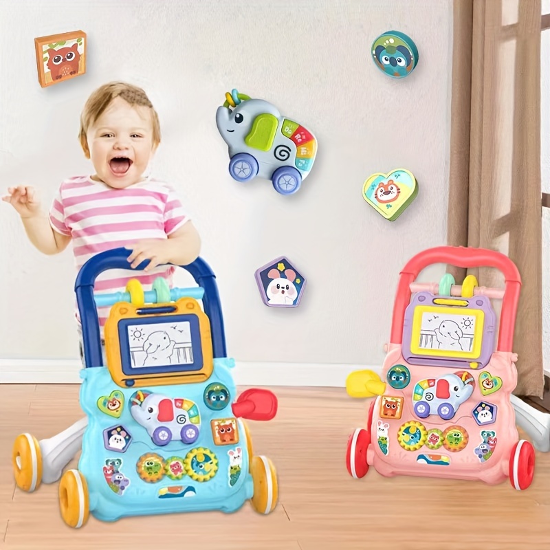 Juego de muñecas de bebé con suave bebé de 12 pulgadas y andador plegable  de muñeca pequeña, juego de accesorios suaves para muñecas de bebé,  juguetes
