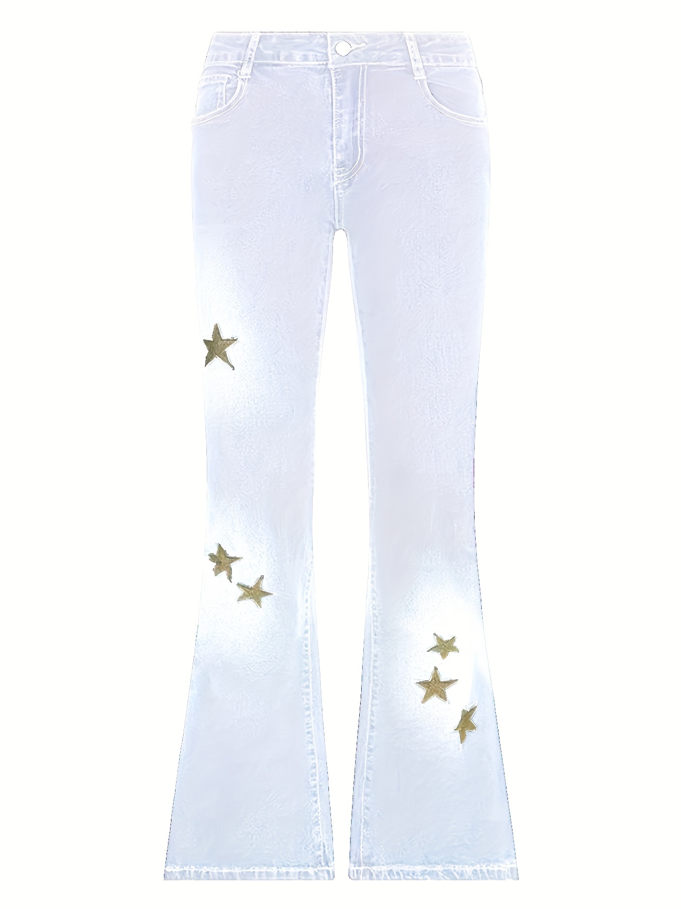 Jeans with embroidered on sale stars