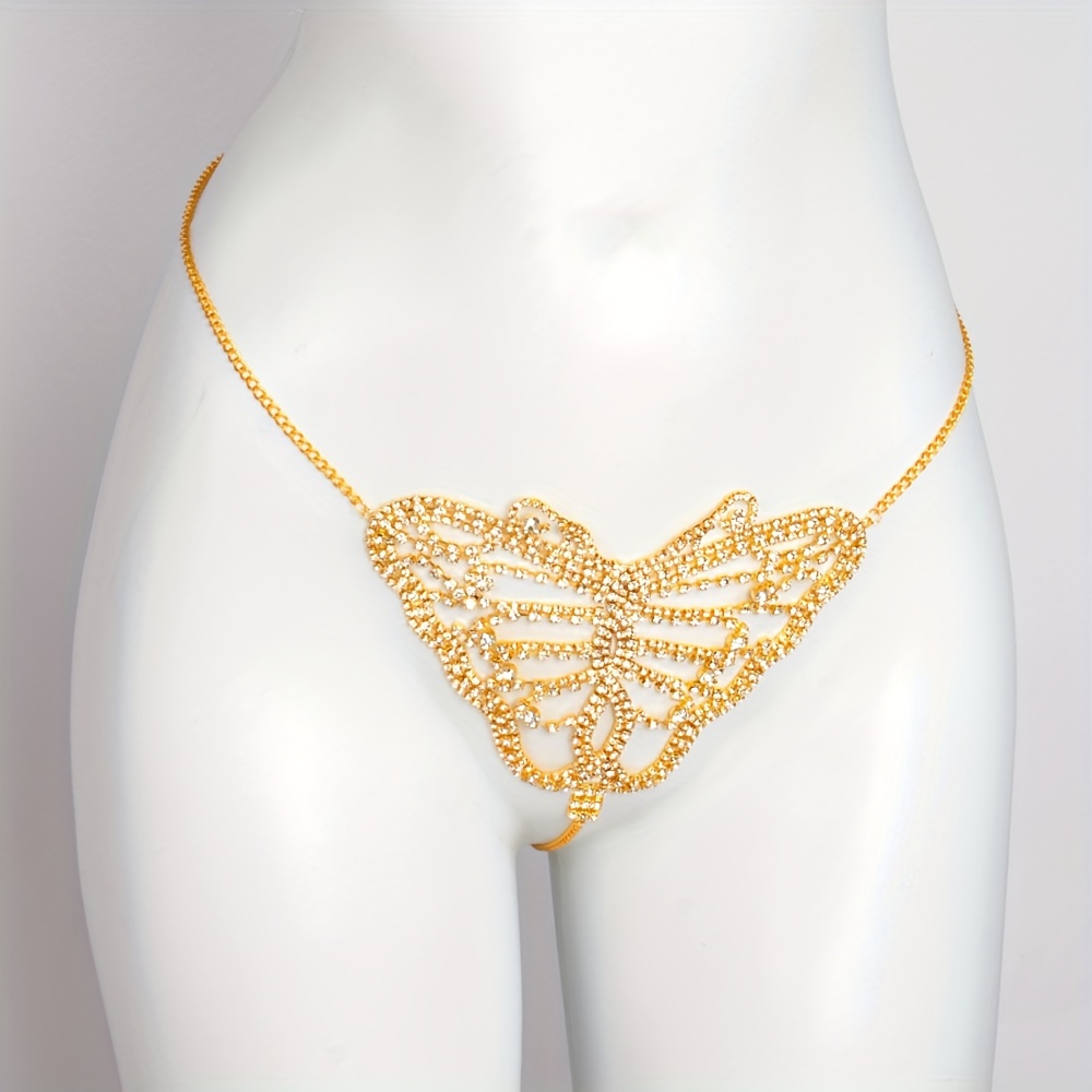 Bling Bling Sexy Butterfly Rhinestone Underwear Body Chain - Temu Australia
