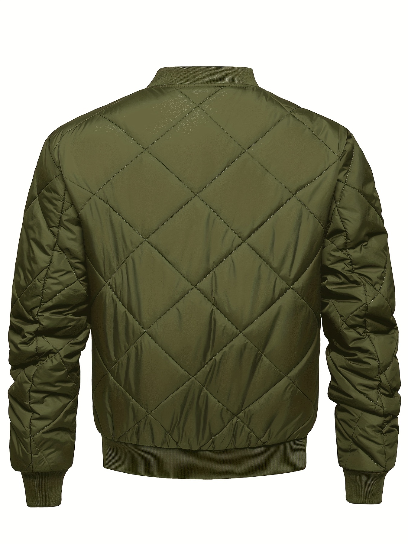 Men Olive Regular Fit Padded Solid Jacket