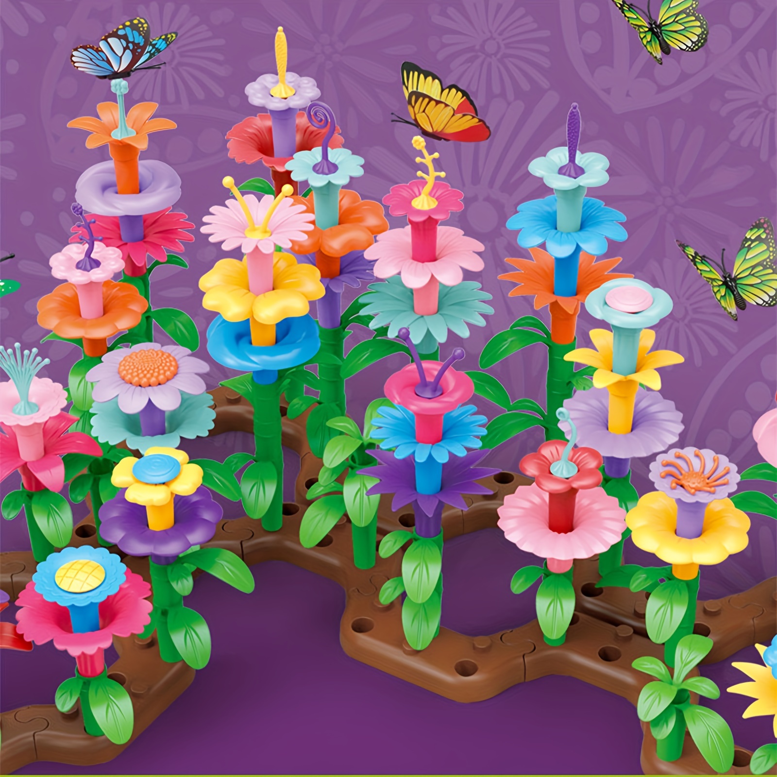 222pcs Serie de juguetes creativos de arreglos florales y jardín siempre  cambiante para niños y niñas, juguetes de rompecabezas DIY para cumpleaños,  N