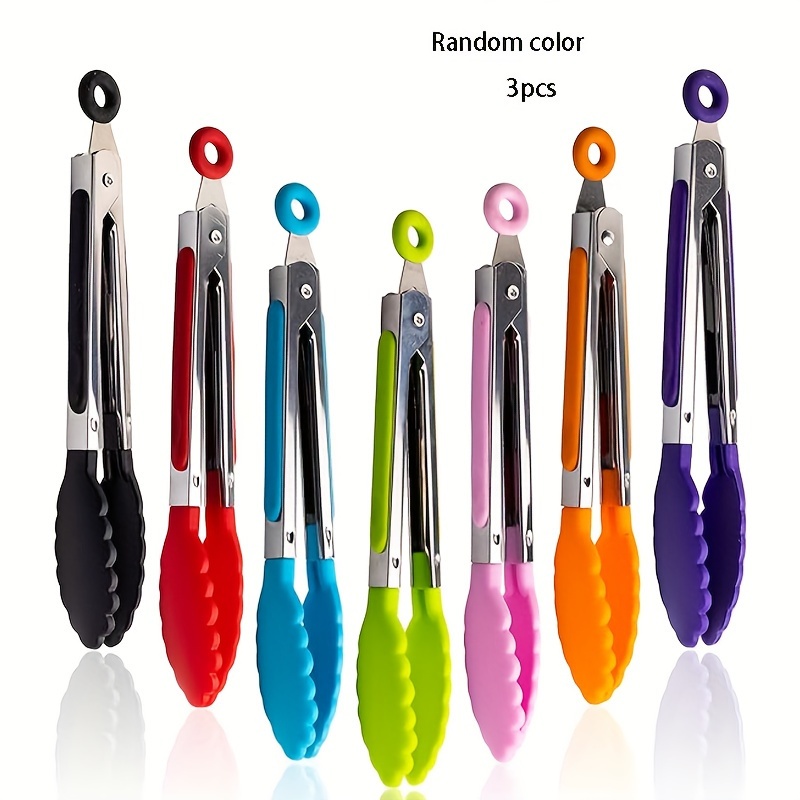 3pcs Random Color Food Tongs