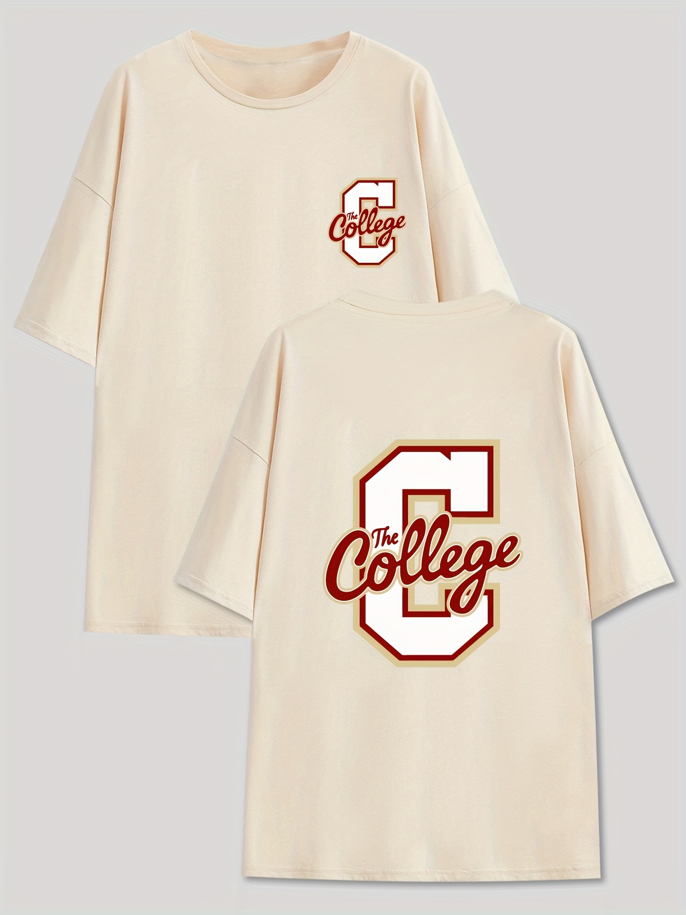 Men's The College Print T-shirt, Casual Slightly Stretch