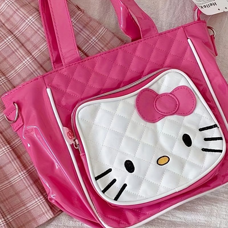 Miniso Sanrio Hello Kitty Boston Bag Y2k Cute Vintage Handbag Womens Kawaii Luxury Purse