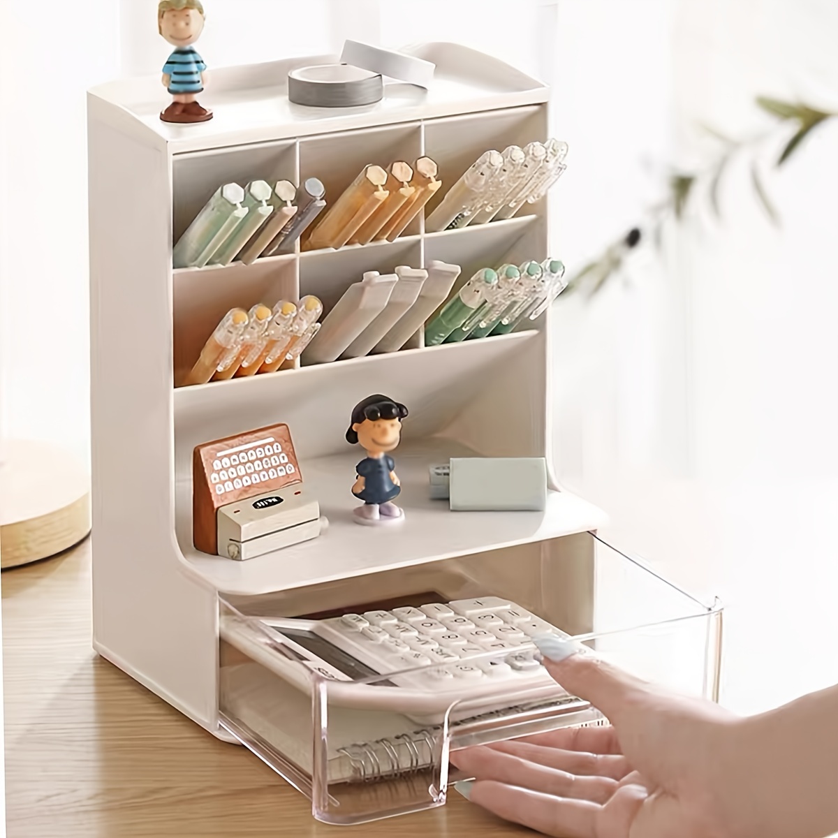 Organize Your Desk With This Cute Desktop Storage Box - Temu
