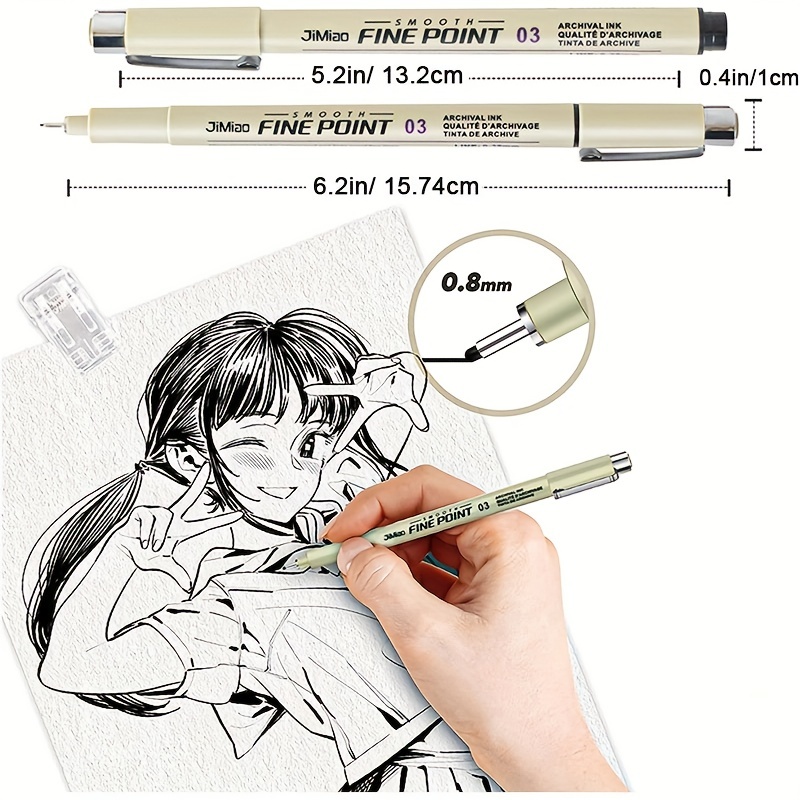 12pcs Waterproof Ink Fineliner Pens Set - Perfect for Art, Sketching,  Watercolor, Multiliner, and Anime!