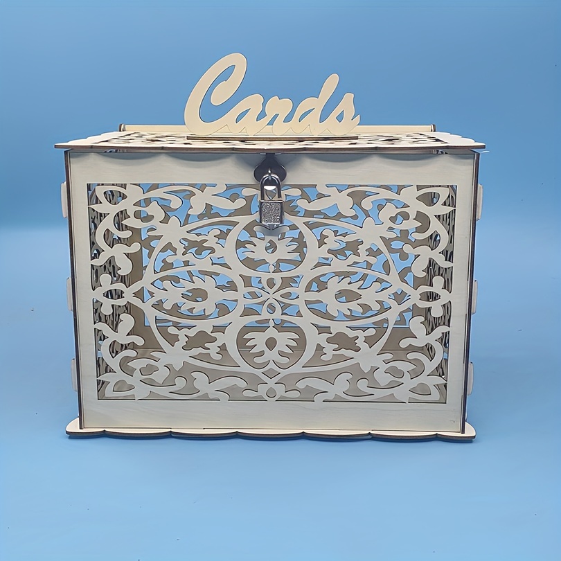 Wedding Card Box with Lock Rustic Wood Gift Box Card For Wedding