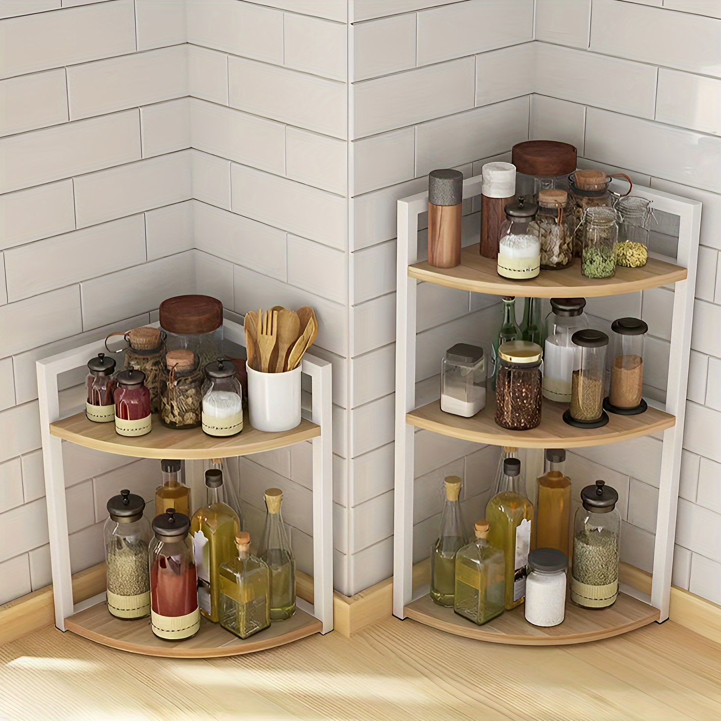 Corner Counter Organizer Corner Spice Rack Organizer Kitchen - Temu