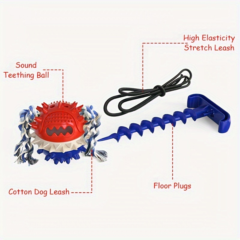 Dog Toy Ball Pull Rope Sound Molar Elastic Bite Training Dog Health Care  Rubber Chew Leakage