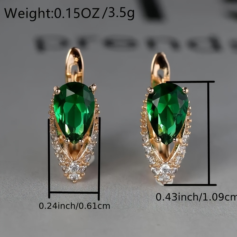 geometric teardrop zircon earringscut aqua green stone earrings trendy female earrings