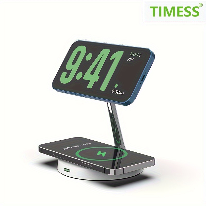 TIMESS-4 In 1 Magnetic Wireless Charger Station For IPhone15 14 13 Airpods  3/2/Pro, With Night Light For IWatch Series9/ 8/7/6/SE, Wireless Charging S