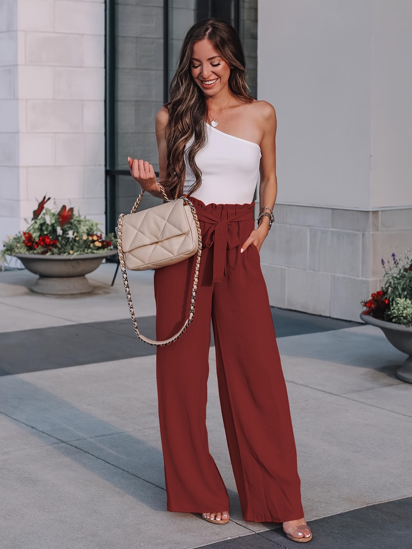 Wide Leg Palazzo Pants (Red)  Classy outfits, Chic outfits