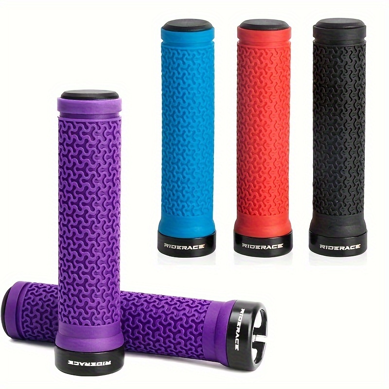 

Bicycle Soft Rubber Handlebar Grips With Aluminum Alloy Single-sided Lock, Ultralight Anti-skid Cycling Handlebar Sleeve, Mtb Accessories