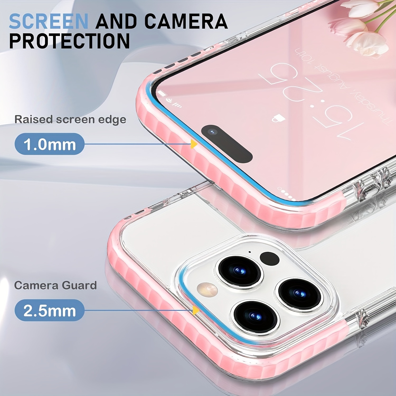 Iphone 15 14 13 12 11 Pro Max Case Clear Thin Slim Crystal - Temu